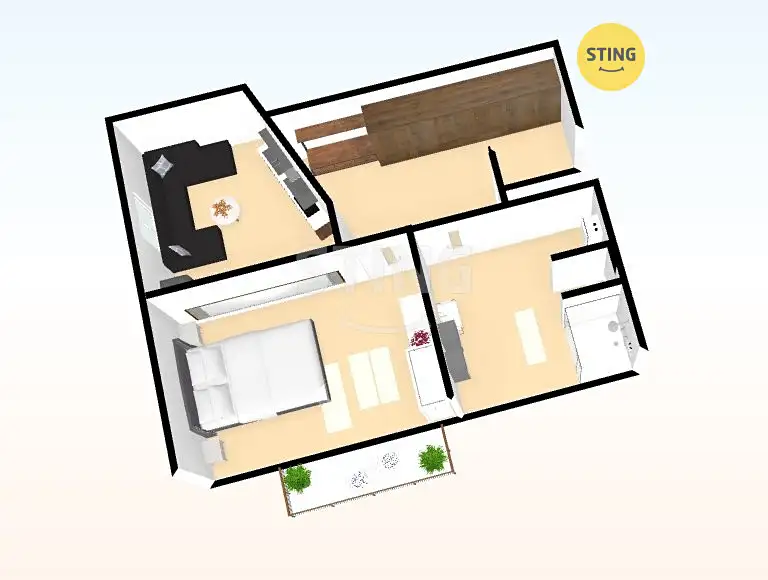 Pronájem bytu 2+kk, 37 m², Přerov